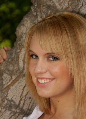 18 year old cutie Jessica Doltin strips naked atop a four wheeler on the patio